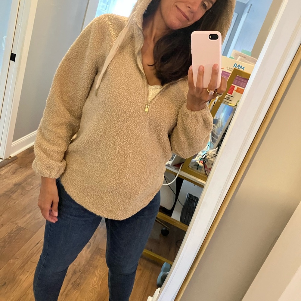 LOFT Beige Sherpa Jacket